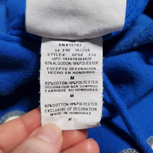 Champion Reverse Weave Hoodie Size M Spellout Logo Retro Throwback Blue Mens - Picture 10 of 11